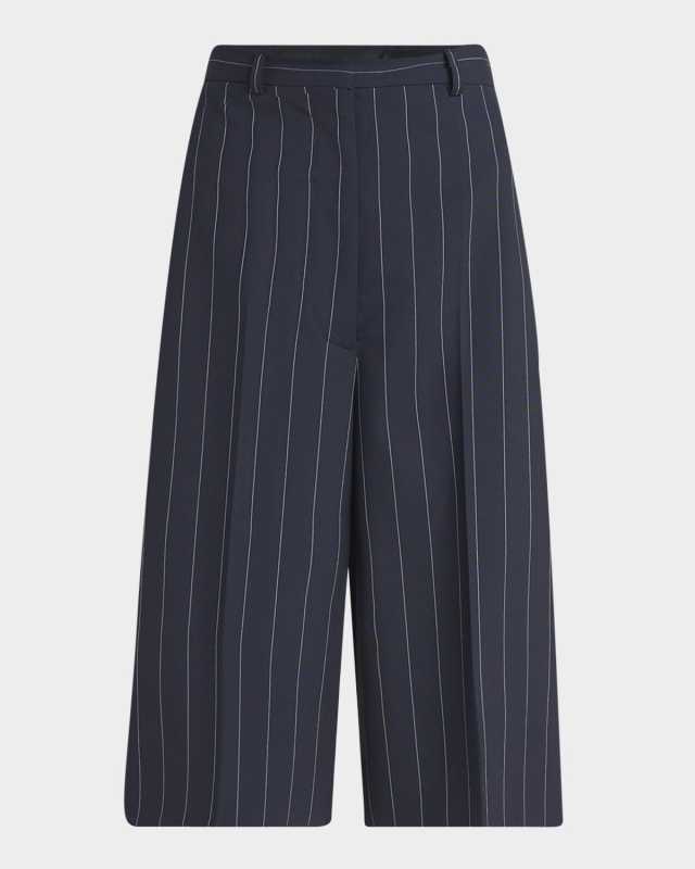 Pinstripe Wide-Leg Culottes